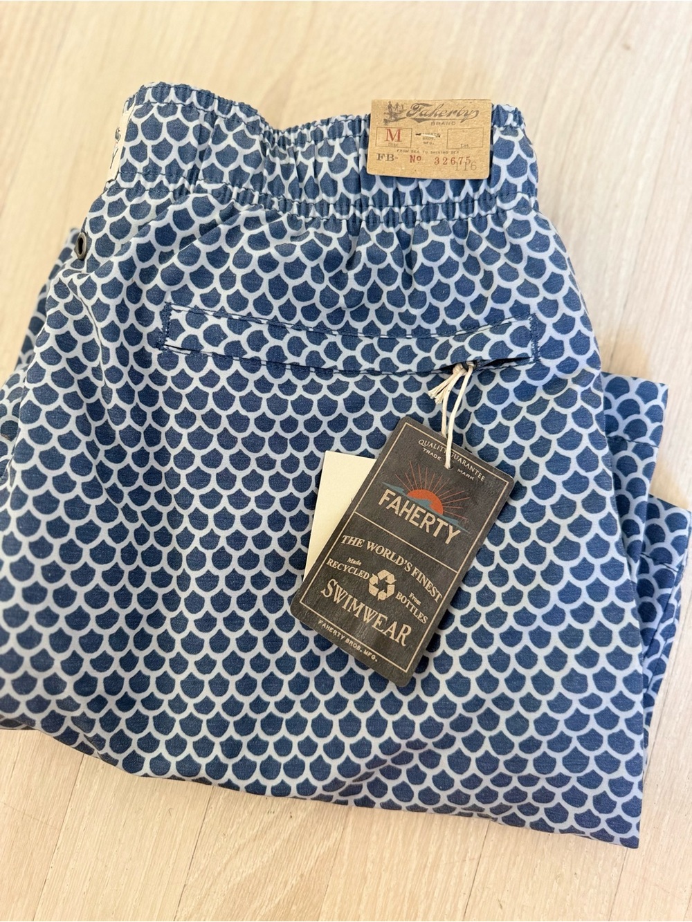 Faherty Beacon Fish Scale Swim Trunks- NWT!!